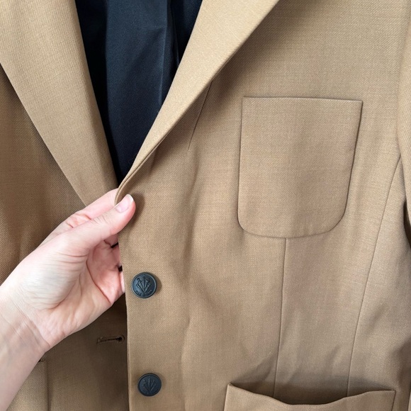 new Rag and Bone Nancy peak lapel blazer jacket in camel natural ponte - Picture 6 of 8